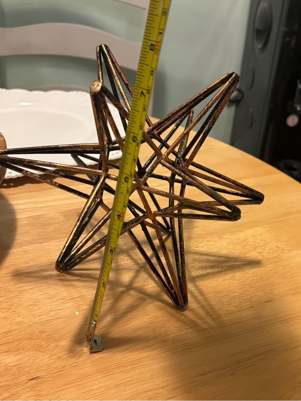 Metal Geometric Star Sculpture in Antique Gold - Home Accents Decor